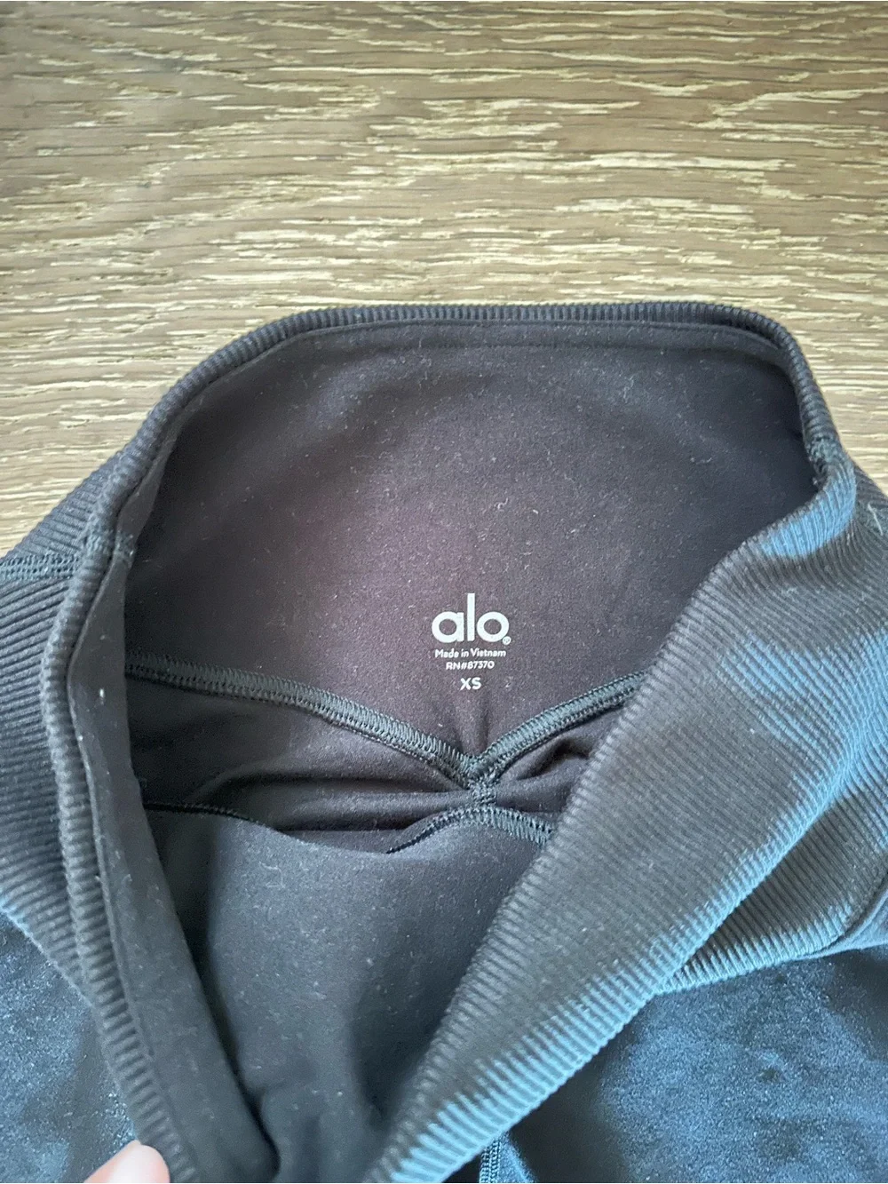 ALO Yoga Black Ribbed High-Waist Leggings